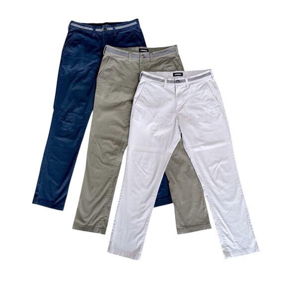 Lot of EXPRESS Men's Navy Olive Khaki Casual Pants - Picture 1 of 15